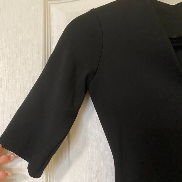 Babaton Black V-Neck Bodysuit with Mid Length Sleeves and Back Zipper XS - Picture 5 of 9